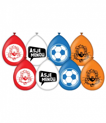 Loeki ballonnen rood-wit-blauw 8 stuks